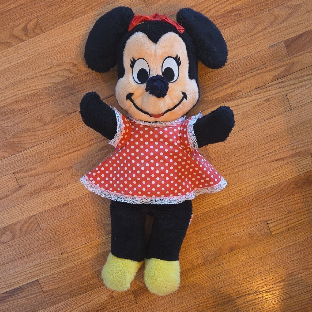 Disney Minnie Mouse Plush Toy with Red Polka Dot Dress
